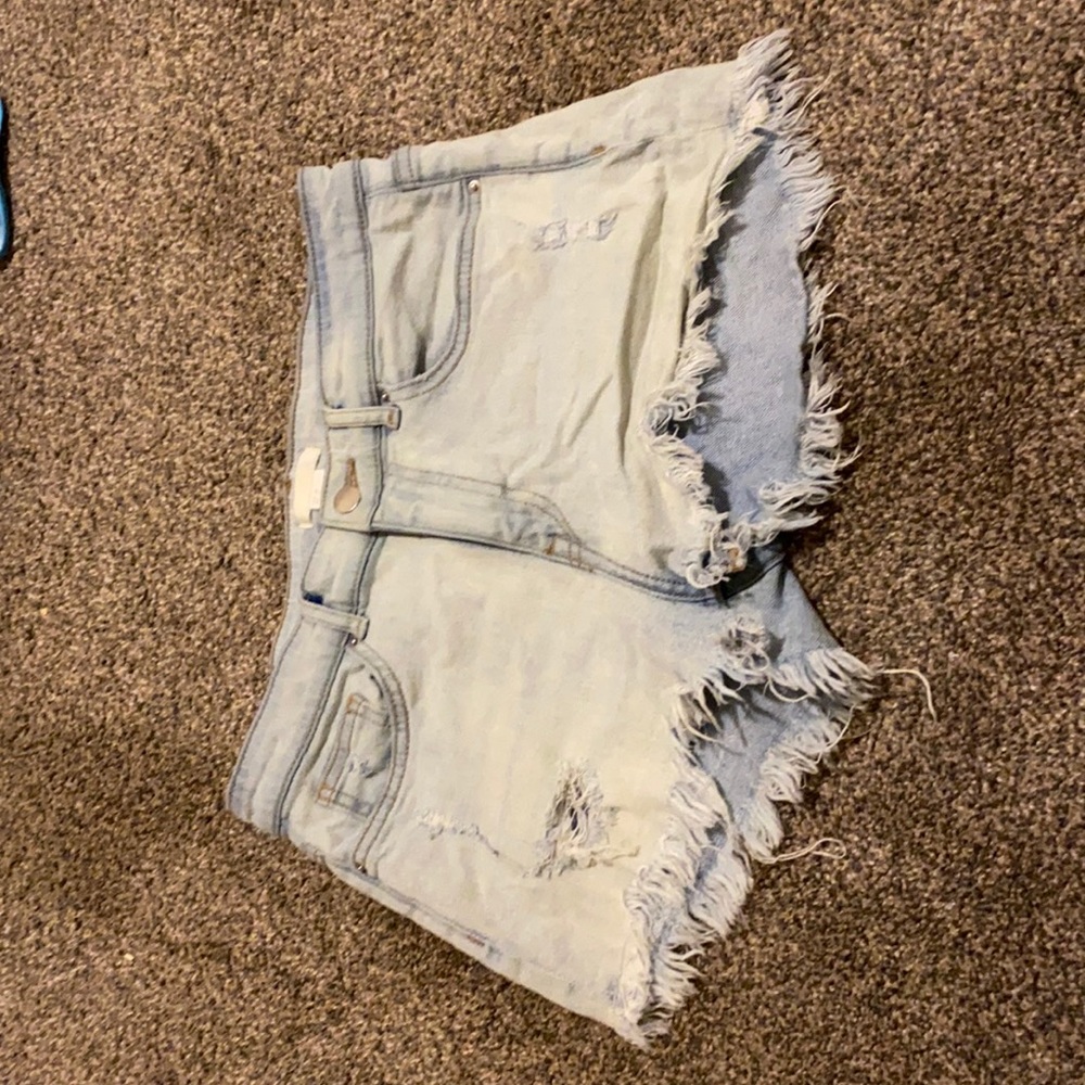 White washed jean shorts
